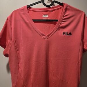 Fila Pink V-Neck T-Shirt